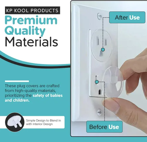 Vista 5 de KP KOOL PRODUCTS Fundas para enchufes eléctricos para enchufes eléctricos a prueba de bebés, fundas de enchufe de seguridad para protección