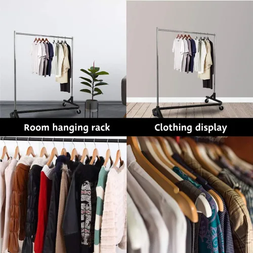 Vista 4 de perchero resistente para ropa de carga de 400 libras Estante de ropa de alta resistencia en Z Rack - Perchero rodante para el hogar, exhibición al