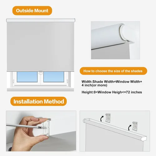 Vista 6 de Persilux Persianas Enrollables para Ventana Persianas sin Cordones para Ventana 100% Opacas Persianas Enrollables Protección UV Persianas de Ahorro