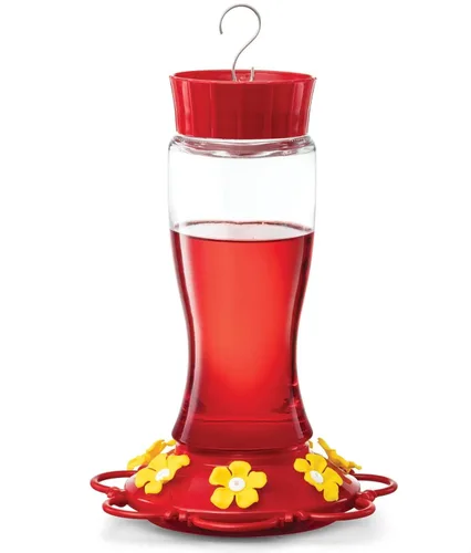 Vista 11 de Comedero para colibríes de 10 onzas, paquete de 2, comederos de vidrio para colibríes para exteriores, con protector de hormigas integrado, percha