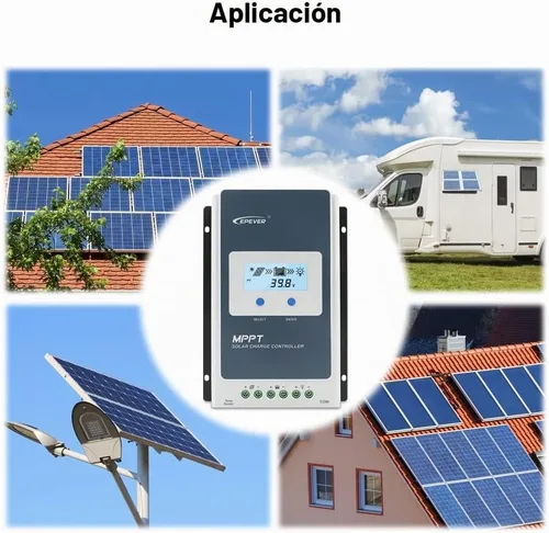 Vista 6 de EPEVER Controlador de carga solar 10A MPPT 12V/24V Auto Max.PV 100V Entrada Negativa Panel Solar Regulador de carga con MT50 Medidor remoto Sensor