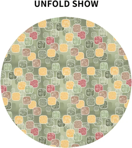 Vista 7 de Cafl Mantel redondo abstracto con estampado floral, impermeable, para bodas, fiestas, cenas, banquetes, vacaciones, talla única