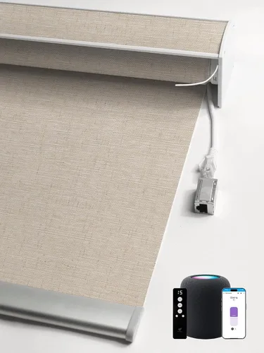 Vista 34 de SmartWings Persianas enrollables PoE, 1% de apertura, color beige Aventus 1% Apertura Beige