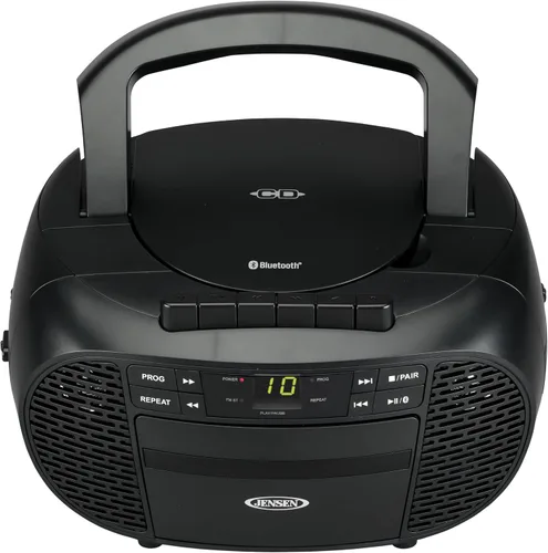 Vista 3 de JENSEN CD-550BT-BK Grabadora de casete de CD Bluetooth estéreo portátil con radio AM/FM - Reproductor de radio compacto habilitado para Bluetooth