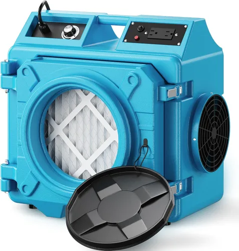 Vista 15 de Depurador de aire con filtración de 3 etapas, máquina de aire HEPA de 550 CFM apilable negativo, limpiador de aire con MERV10, carbono, H13 HEPA