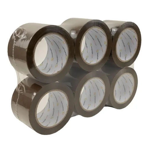 Vista 2 de Cinta de embalaje, rollo de cinta de envío, marrón tostado, 3 pulgadas x 110 yardas, paquete de 6 rollos
