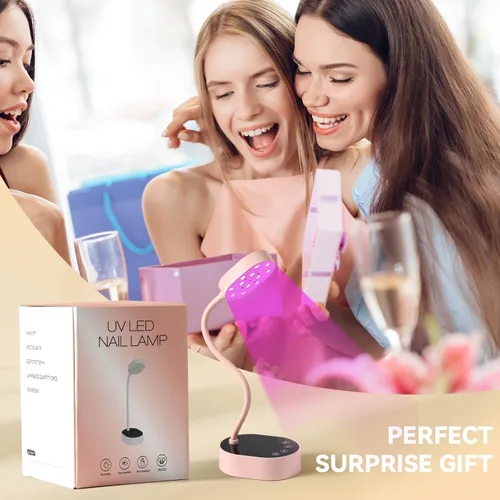 Vista 6 de AORAEM - Lámpara de uñas UV, cuello de cisne, mini luz UV para uñas de gel