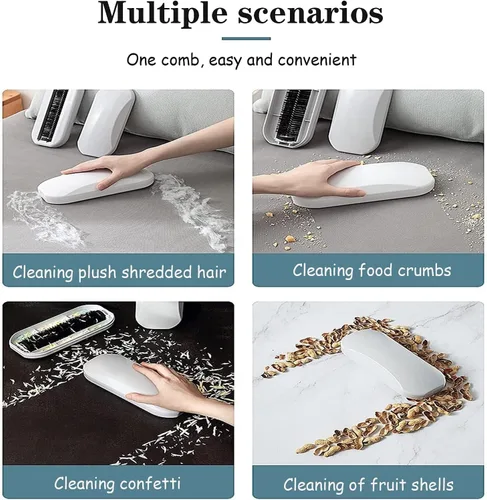 Vista 3 de Onecheer Barredora multifuncional de migas de mesa, práctico cepillo de barrido de cama rodante, removedor de polvo de piso, cepillo de limpieza