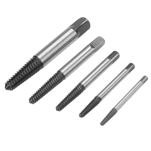Vista 7 de Juego de extractor de pernos, herramienta de extracción de tornillos, 5 pernos oxidados de acero al cromo vanadio para corrección de rosca