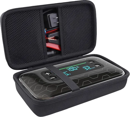 Vista 2 de khanka Estuche de almacenamiento para HALO Bolt Ultimate 2.0/HALO Bolt Air +1750 Arrancador de batería portátil para automóvil, solo estuche (negro)
