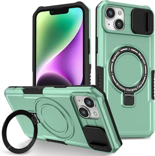 Vista 98 de Funda magnética para iPhone 11, soporte de anillo con ventana corrediza, funda protectora mate a prueba de golpes para iPhone 11 6.1, fundas