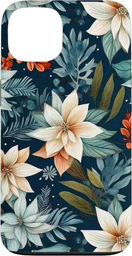 Vista 7 de iPhone 16 Aesthetic Christmas Floral Pattern Winter Flower Girl Women Case