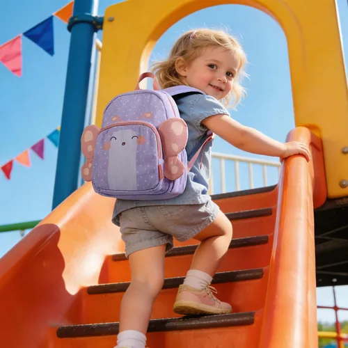 Vista 2 de mommore Mochila de pana para niños y niñas de 2 a 4 años, mochilas de preescolar para jardín de infantes – 13 pulgadas de alto, bonita mochila