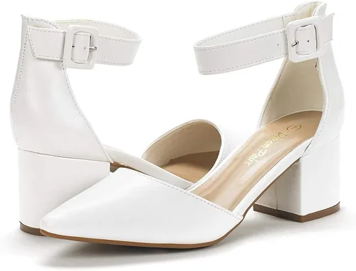 Vista 2 de DREAM PAIRS Annee - Zapatos de tacón bajo y grueso con puntera puntiaguda