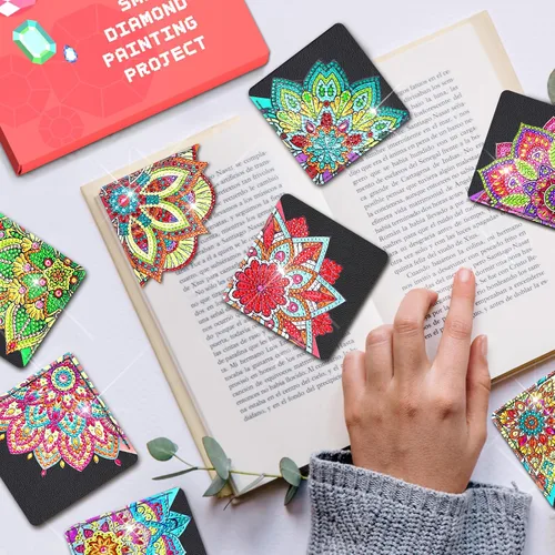 Vista 5 de Marcapáginas de Pintura de Diamantes Forma de Cristal de Rincón DIY Dibujo de Diamantes por Número Pintura de Bordado para Artesanías Regalo