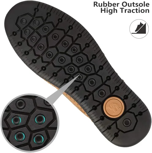 Vista 4 de CAMEL CROWN Mocasines casuales para hombre zapatos de cuero flexibles para caminar para hombre senderismo conducción negro marrón talla 7-12