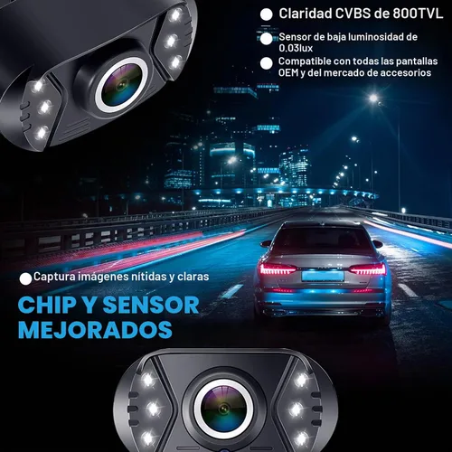 Vista 2 de Cámara de respaldo HD 1080P para automóviles, visión nocturna, gran angular de 170°, impermeable, fácil instalación, imagen clara para camiones