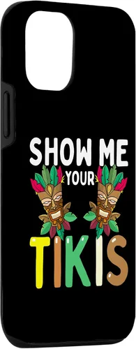 Vista 3 de Carcasa divertida para iPhone 14 Show Me Your Tikis Boobs Aloha Hawaii Luau