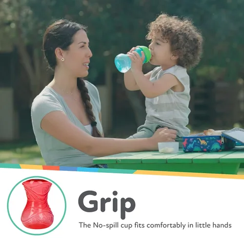 Vista 3 de Nuby Clik-It - Vaso para sorber de fácil agarre sin derrames y boquilla suave para niños, paquete de 3, 10 onzas, 6 meses en adelante