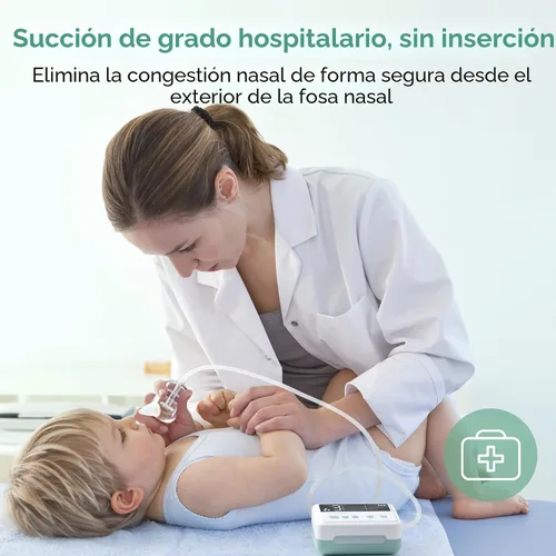 Vista 2 de Momcozy Aspirador Nasal para Bebé, 【Grado Hospitalario】 Succión Fuerte de 70 KPa y 9 Niveles de Succión Ventosa Nasal, Limpiador Nasal Eléctrico