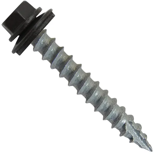 Vista 39 de Tornillos para techos de metal #14 (750) Tornillos x 1-1/2 "ABC Gris Arandela hexagonal Tornillo de techo de chapa metálica para techo.