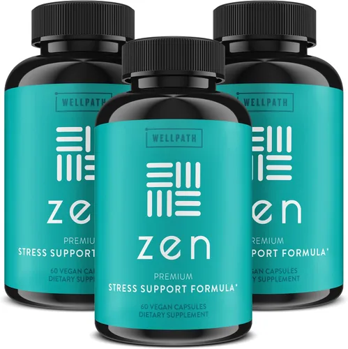 Vista 7 de WellPath Suplemento Zen para aliviar el estrés + apoyo del estado de ánimo, calma, estrés y apoyo energético Raíz de Ashwagandha, Rhodiola Rosea
