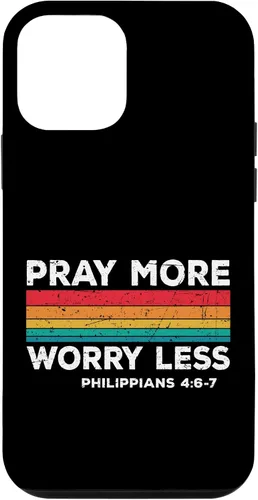Vista 16 de iPhone 16 Faith Christians God Jesus Pray more worry less Case