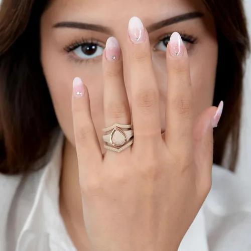 Vista 3 de Rinfit Anillos de silicona para mujer, anillos de compromiso o promesa para ella, alianzas de boda de silicona para mujer, pera de silicona
