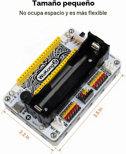 Vista 6 de ELECFREAKS Wukong2040 Adaptador de placa de expansión para Raspberry Pi Pico Breakout Board con zumbador/luces arcoíris/interfaz de motor/expansión