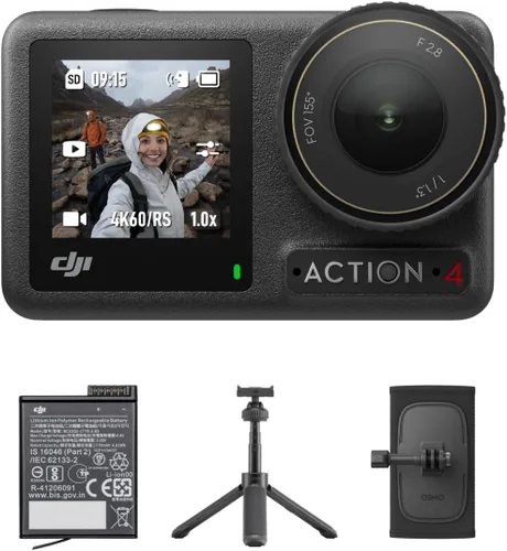 Vista 13 de DJI Osmo Action 4 Adventure Combo, cámara de acción impermeable 4K/120fps con sensor de 1/1.3 pulgadas, rendimiento de color de 10 bits y D-Log M
