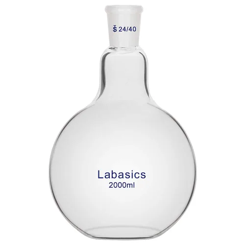 Vista 8 de Labasics Frasco de ebullición de fondo plano de un solo cuello de 1.7 fl oz, con junta externa cónica estándar 24/40, 1.7 fl oz