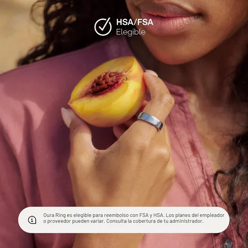 Vista 7 de Oura Ring 5 Smart Wearable - Plata - Talla 9 - Rastreador de actividad Plateado