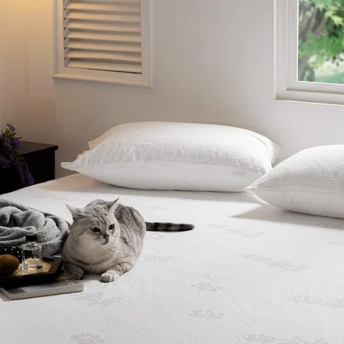 Vista 6 de Jet's Home Protector de colchón tamaño individual con cremallera, funda de colchón impermeable extraíble y ajustable de 360 grados para colchón de 9