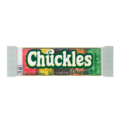 Vista 3 de Wonka Chuckles Original, caramelos de gelatina con cobertura de azúcar, caramelos con sabor a fruta, barras de 2 onzas (paquete de 24)