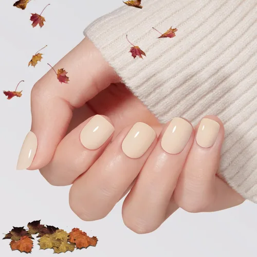 Vista 18 de Modelones Uñas postizas extra cortas a presión, color blanco lechoso A1-blanco lechoso