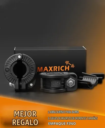 Vista 7 de MAXRICH Abrazadera de barra de 1 pulgada, varios tamaños y clips de peso ajustables para collares de barra de liberación rápida Negro 0.9-1.18