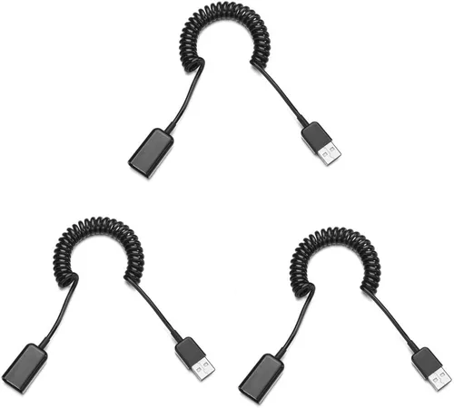 Vista 12 de Cable de expansión USB 2.0 en espiral de 10 a 105 pulgadas, tipo A macho a mini B, cable USB largo en espiral estándar, flexible, largo