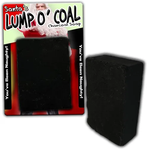Vista 2 de Santa's Lump O' Coal - Jabón de carbón travieso para Navidad, novedoso jabón navideño para niños, divertidos rellenos de calcetines, bromas