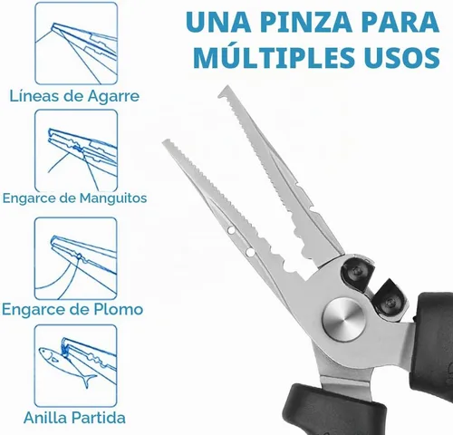 Vista 6 de TRUSCEND Alicates de pesca prácticos bloqueables con mango ergonómico innovador, herramienta de pesca recubierta de teflón resistente a la corrosión