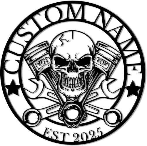 Vista 14 de Letrero de metal personalizado para garaje, arte de pared de taller personalizado, decoración mecánica para hombres, día del padre para los amantes