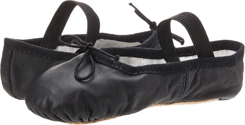 Vista 7 de Bloch Girls Dance Niñas Dansoft Zapatilla de ballet de cuero con suela completa/Zapato de baile Negro
