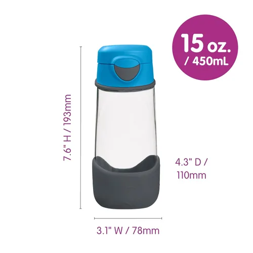 Vista 4 de b.box Sport Spout Kids - Botella de agua para la escuela, botella de agua Azul (Blue Slate)