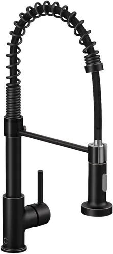 Vista 18 de Llave de cocina negra con luz LED, llave de cocina con dispensador de jabón, llave para fregadero de cocina, llave de cocina de acero inoxidable