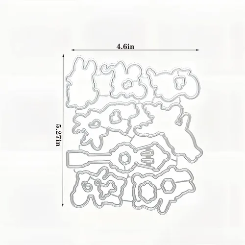 Vista 3 de FA La La La - Juego de sellos y troqueles de silicona transparente para hacer tarjetas, plantillas de corte para álbumes de recortes, álbum