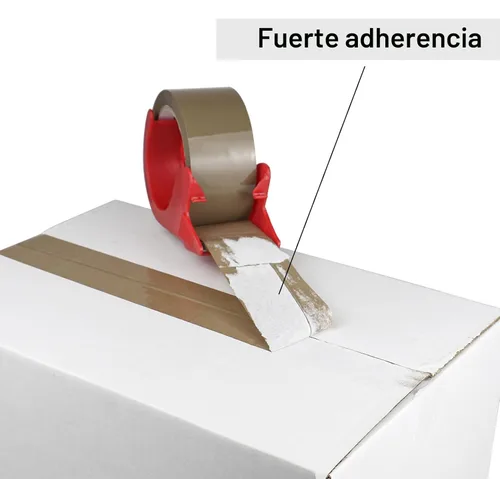 Vista 4 de BOMEI PACK Cinta de embalaje marrón con dispensador, 2.4 milímetros 1.88 pulgadas x 60 yardas, 6 rollos de recarga de cinta de embalaje