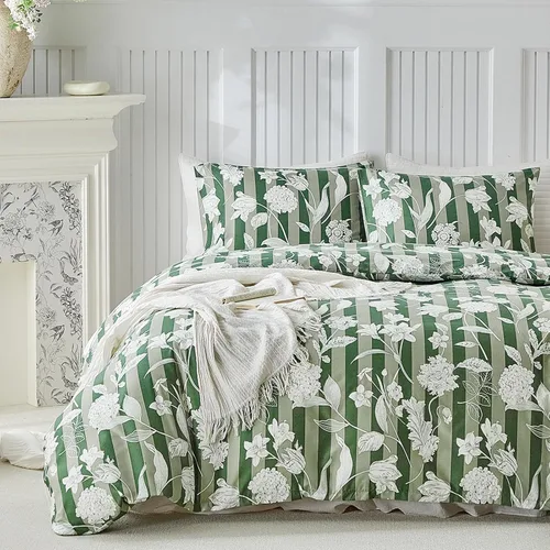Vista 14 de Lekesky Funda de edredón reversible tamaño Queen, juego de funda de edredón tamaño Queen de 3 piezas, juego de ropa de cama de microfibra verde