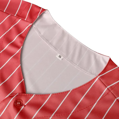 Vista 4 de MNMN Jersey en blanco liso hipster hip hop para hombre, camiseta de béisbol con botones, camisa de manga corta, color blanco, negro, rojo, gris