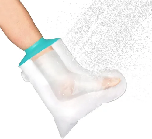 Vista 8 de Cubierta impermeable para el pie, protector de ducha de tobillo para adultos después de la cirugía, cubierta impermeable para vendaje, herida, pie
