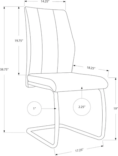 Vista 3 de Monarch Specialties SILLA - 2 unidades/39 pulgadas de alto/terciopelo negro/silla de comedor cromada