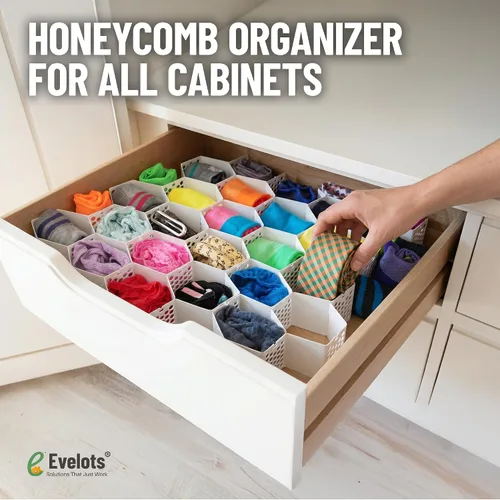 Vista 4 de Evelots - Organizador de cajones de cinta para bufandas, ropa